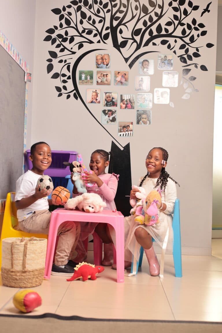 Children playing in waiting area